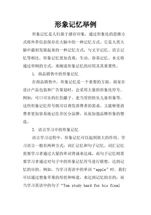 形象记忆举例