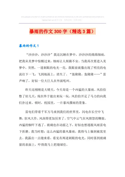 暴雨的作文300字(精选3篇)