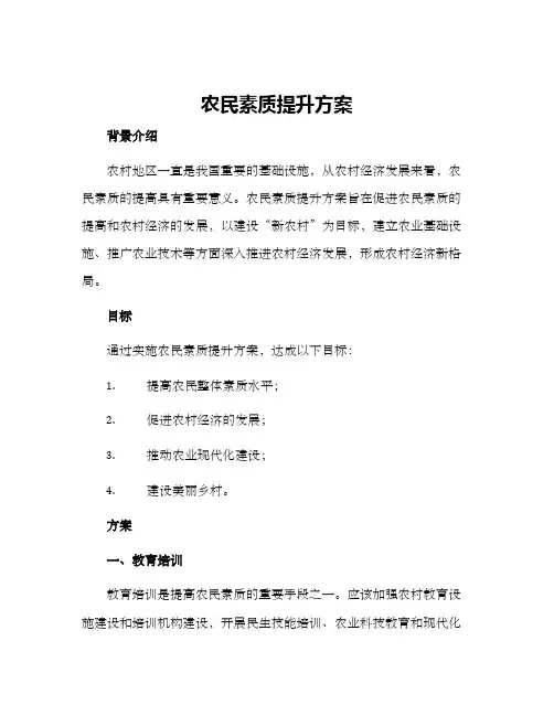 农民素质提升方案