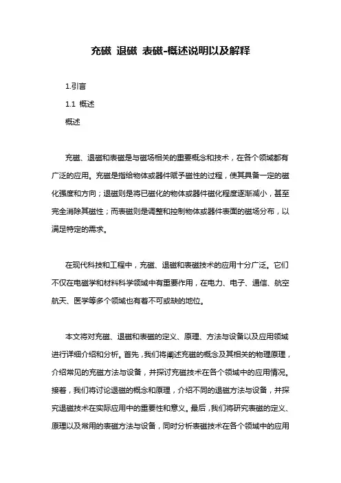 充磁 退磁 表磁-概述说明以及解释