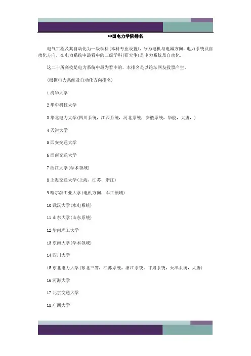中国电力大学排名