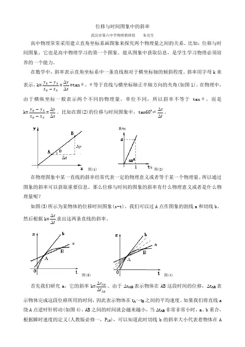 位移与时间关系图象中的斜率
