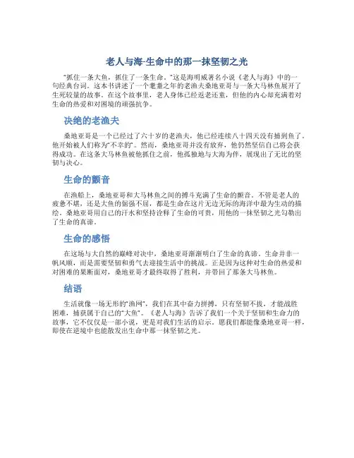 《老人与海》生命中的那一抹坚韧之光
