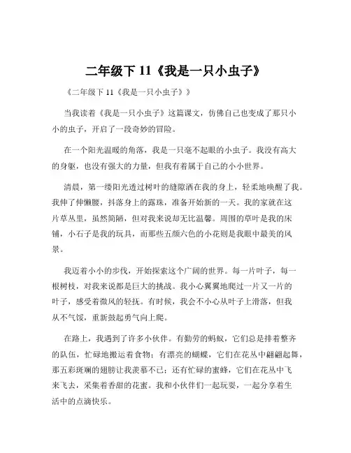 二年级下11《我是一只小虫子》