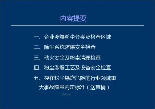 粉尘涉爆隐患检查要点[知识培训]
