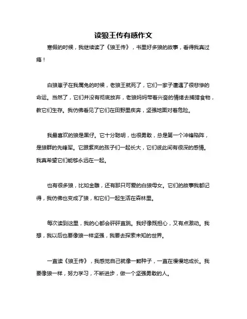 读狼王传有感作文