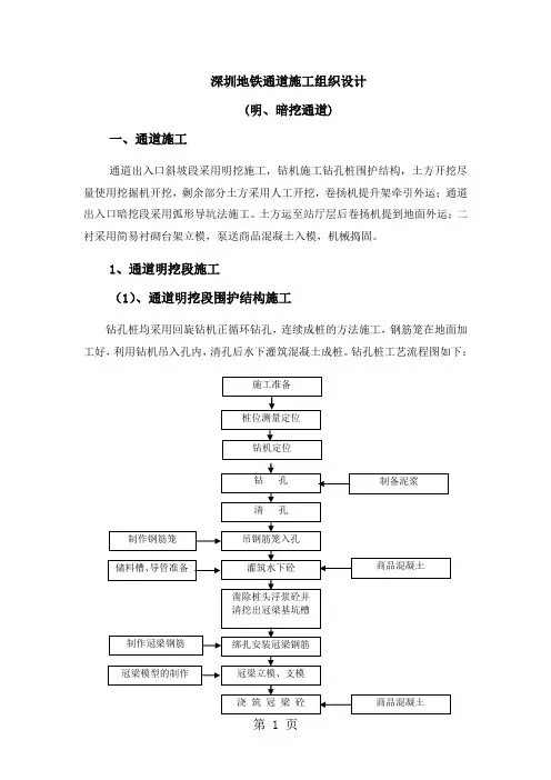 深圳地铁施工组织设计明、暗挖13页word