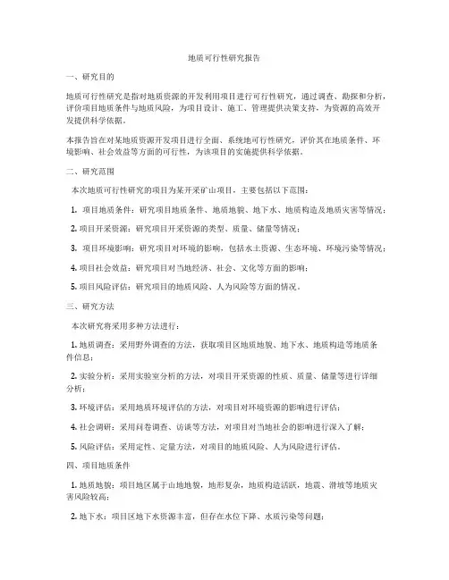 地质可行性研究报告
