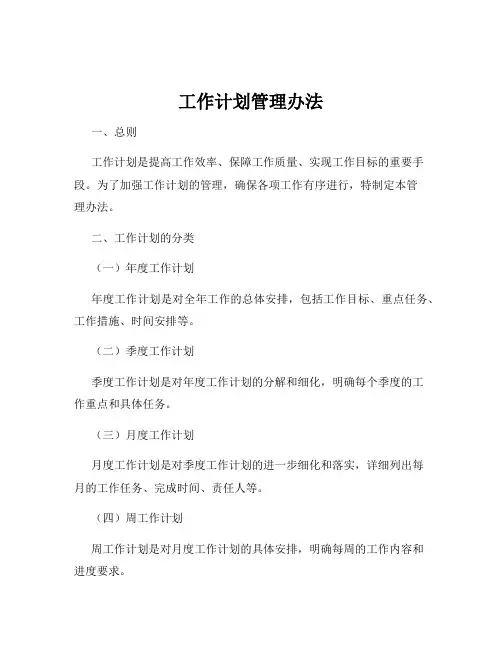 工作计划管理办法