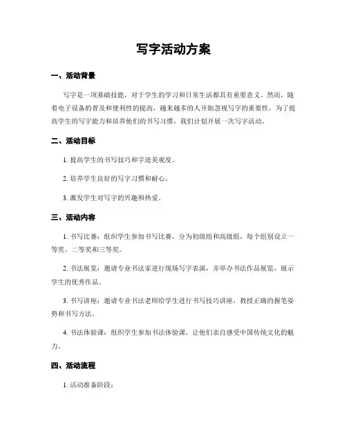 写字活动方案