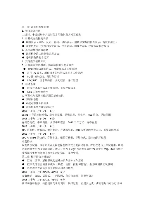 软件设计师每章考纲