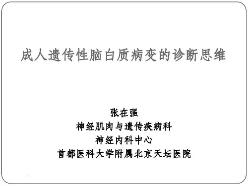 脑白质病的诊断最新版本