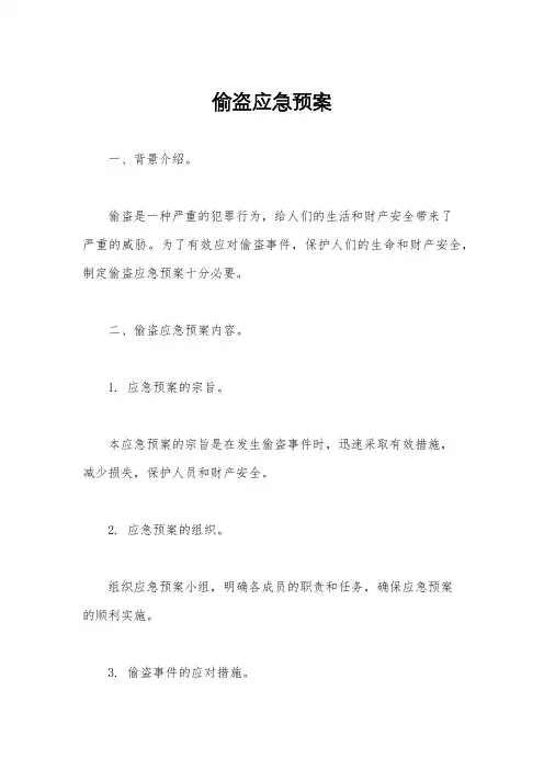 偷盗应急预案