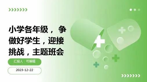 小学各年级, 争做好学生,迎接挑战,主题班会ppt