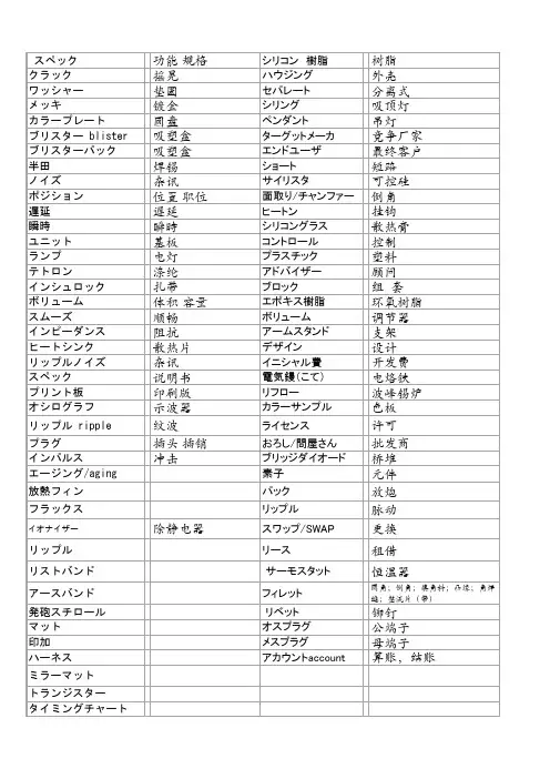 电气类日语专业用语