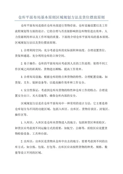 仓库平面布局基本原则区域规划方法及货位摆放原则