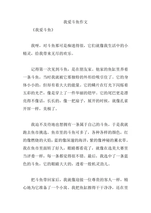 我爱斗鱼作文