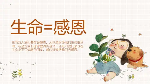 最新《生命=感恩》主题班会ppt教学课件