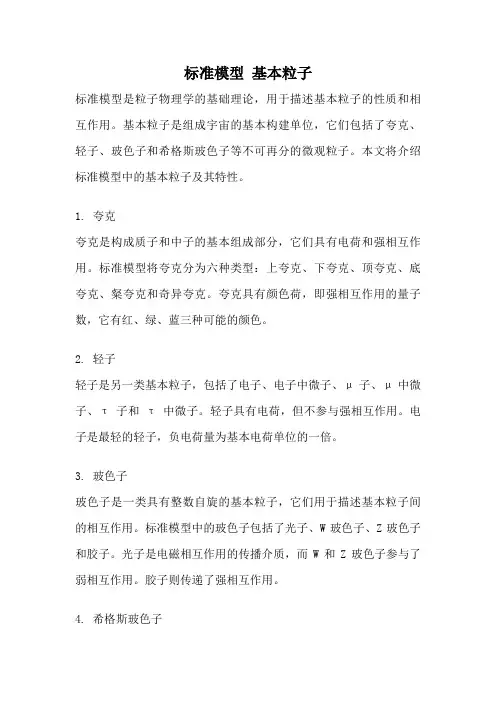 标准模型 基本粒子
