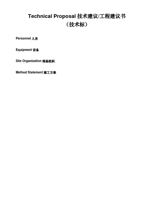TechnicalProposalRequirements技术建议工程建议书(技术标书)