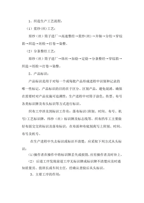 织造工艺详细流程