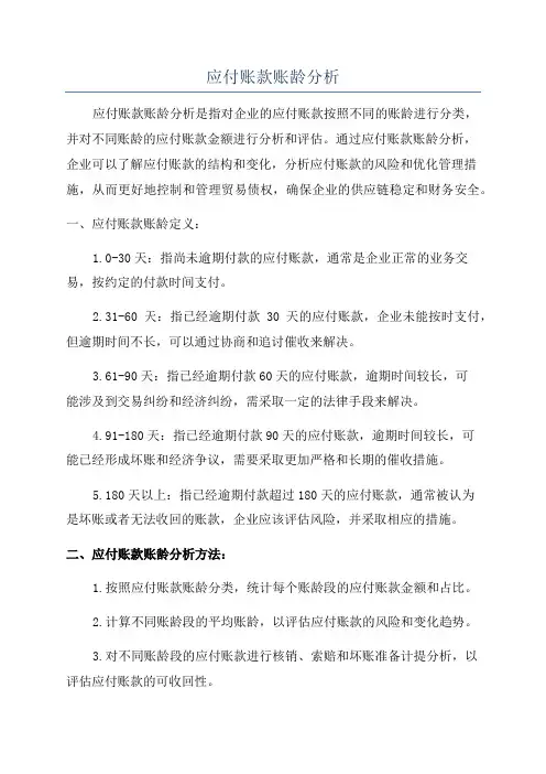 应付账款账龄分析
