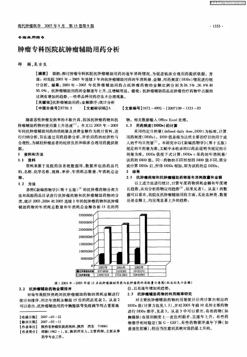 肿瘤专科医院抗肿瘤辅助用药分析