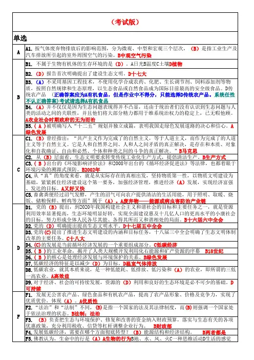 2016淄博继续教育美丽中国与生态文明建设考试版