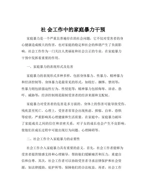 社 会工作中的家庭暴力干预