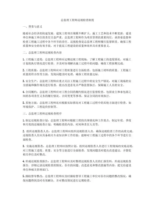 总监理工程师巡视检查制度