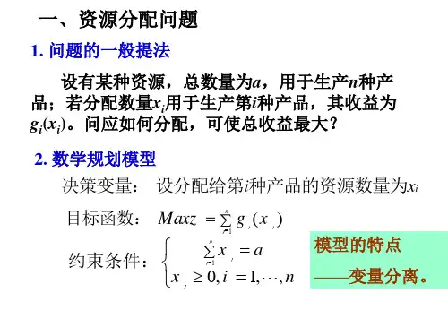 运筹学：第4章 动态规划 第2节 应用举例