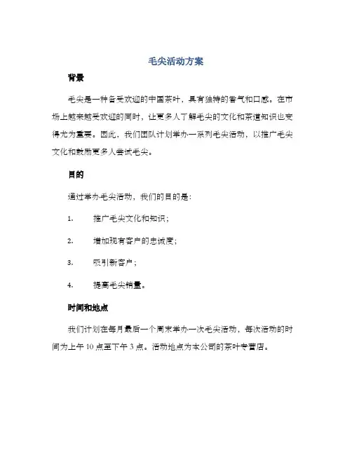 毛尖活动方案