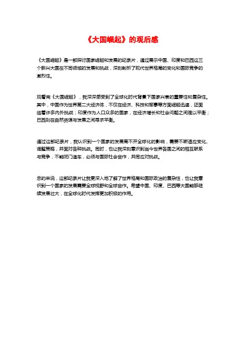 《大国崛起》的观后感