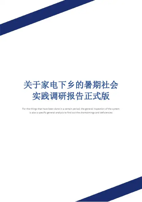 关于家电下乡的暑期社会实践调研报告正式版_1