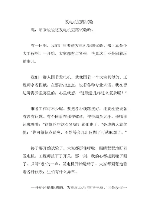 发电机短路试验