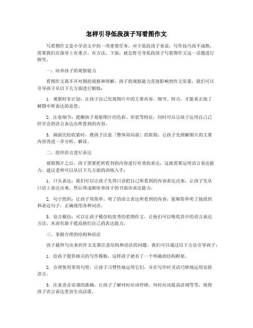 怎样引导低段孩子写看图作文