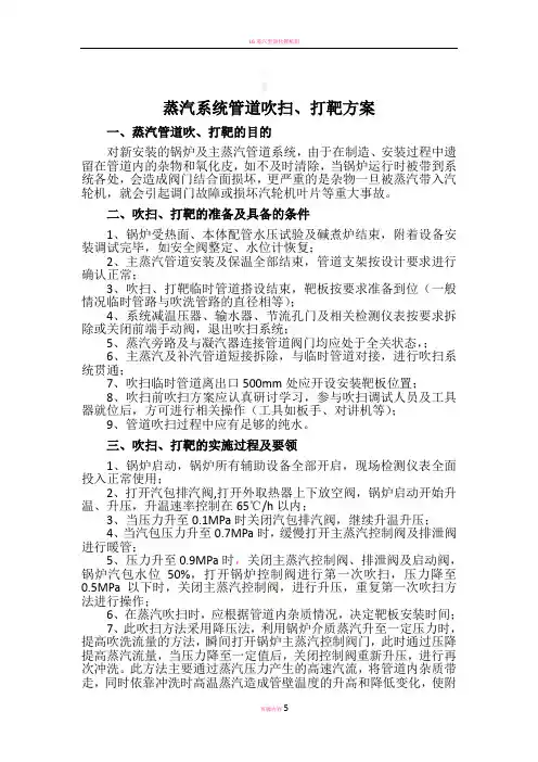 蒸汽打靶方案