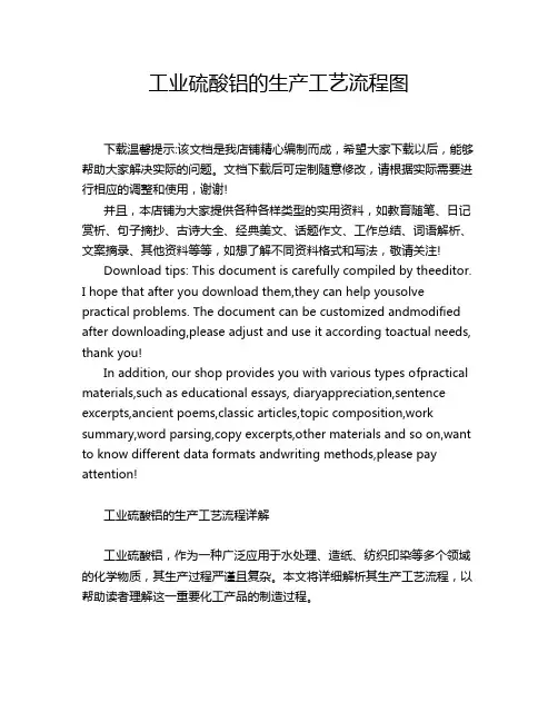 工业硫酸铝的生产工艺流程图