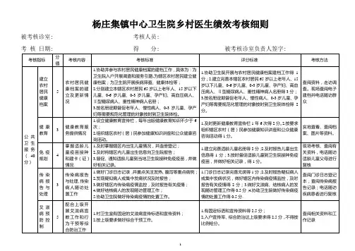 最新乡村医生绩效考核细则