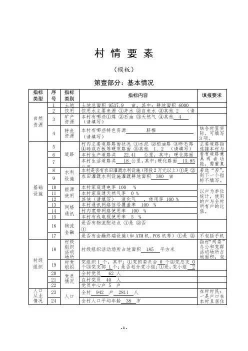 村情要素模板