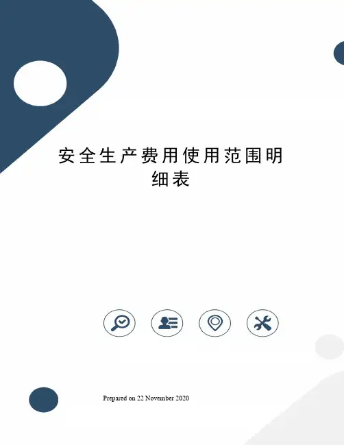 安全生产费用使用范围明细表