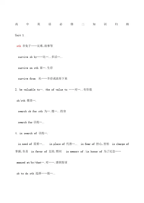 高一英语必修二知识点汇总