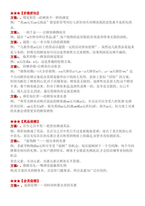 100个经典创意促销方案