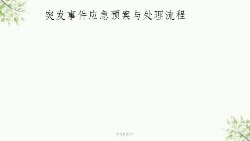 突发事件应急预案与处理课件