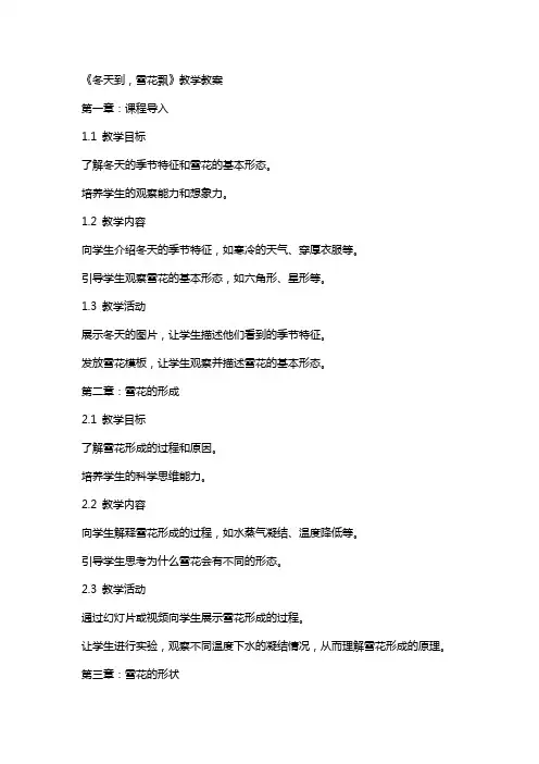 《冬天到,雪花飘》教学教案
