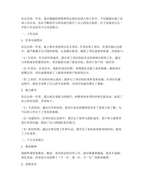 工作总结个人风采展示