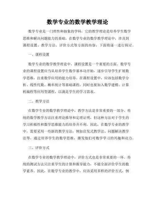 数学专业的数学教学理论
