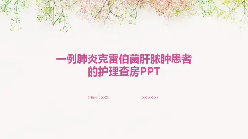 一例肺炎克雷伯菌肝脓肿患者的护理查房PPT