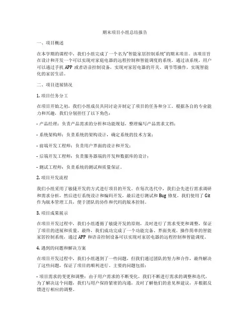 期末项目小组总结报告