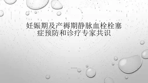 妊娠期及产褥期静脉血栓栓塞症预防和诊疗专家共识